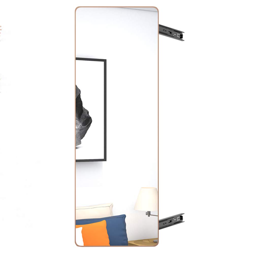 Retractable Full-Length Mirror for Closet - Push-Pull Folding Sliding Rotating Dressing Mirror with Invisible Pull-Out Design (Black/Gold, 8040/9040/10040/1104) - Perfect for Bedroom, Walk-in Closet & Vanity Area