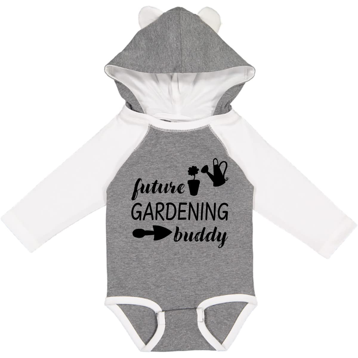 Inktastic Future Gardening Buddy Baby Long Sleeve Creeper - Organic Cotton Romper for Toddlers | Perfect for Outdoor Play, Gardening Activities & Family Photos