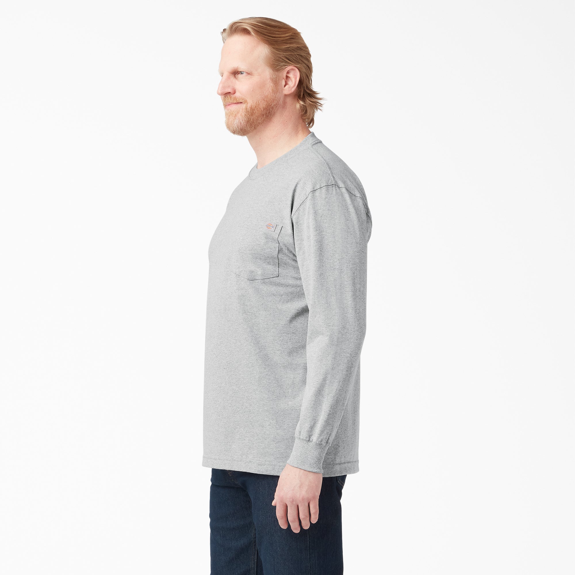Dickies Men's Heavyweight Long Sleeve Crew Neck T-Shirt - Durable Workwear for Construction, Landscaping & Outdoor Activities