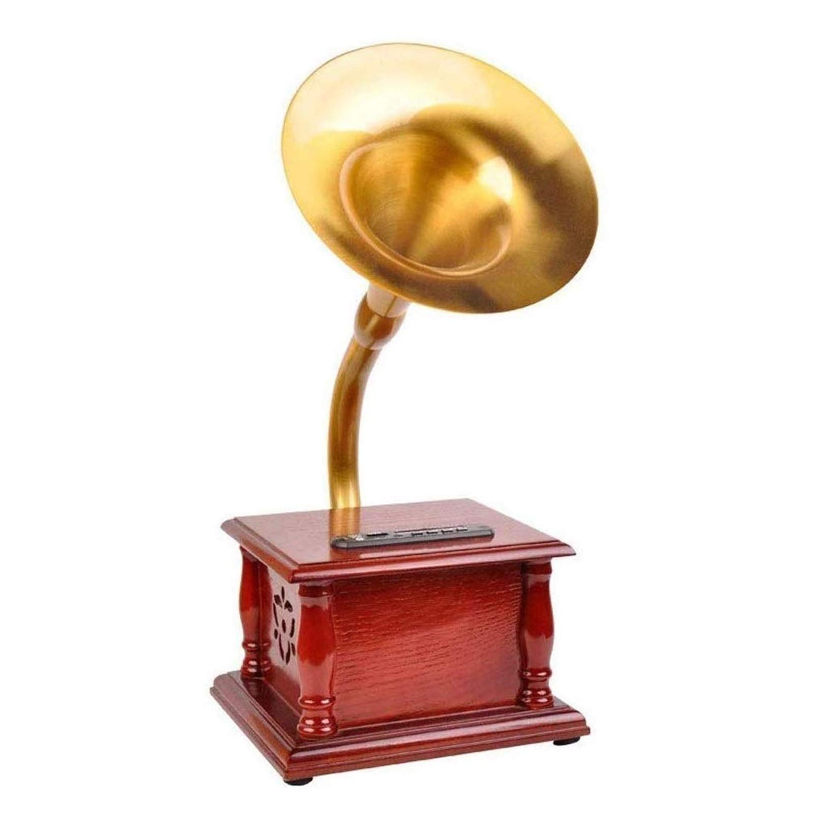 Vintage Retro Bluetooth Phonograph Record Player - Portable Gramophone with Subwoofer Speaker, Aux-in, FM/AM Radio | Perfect for Home Decor, Vinyl Collectors & Music Lovers