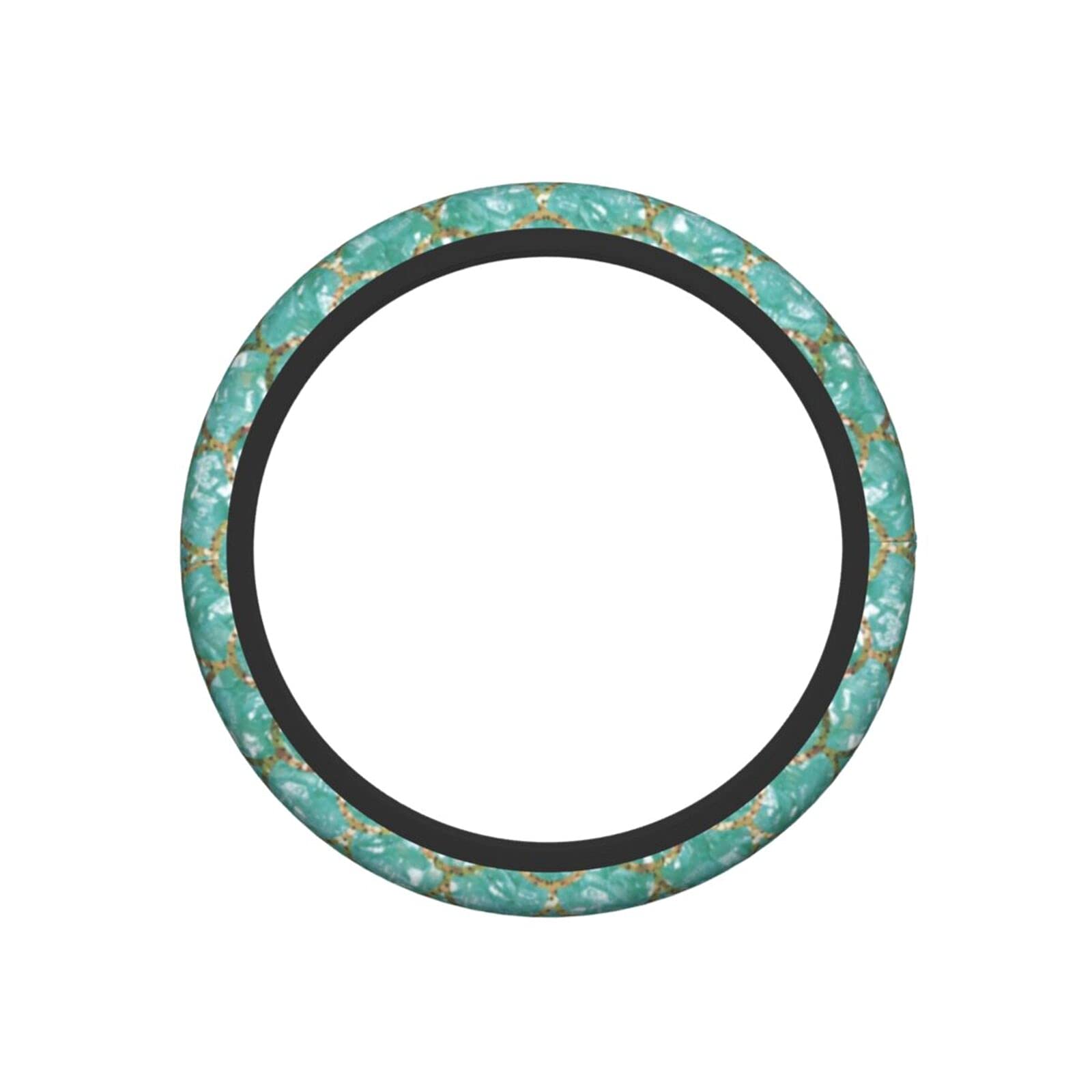 15 Inch Green Mermaid Steering Wheel Cover - Cute Car Accessories for Women & Girls - Funny SUV Steering Wheel Wrap Decor - Perfect for Daily Commute & Road Trips