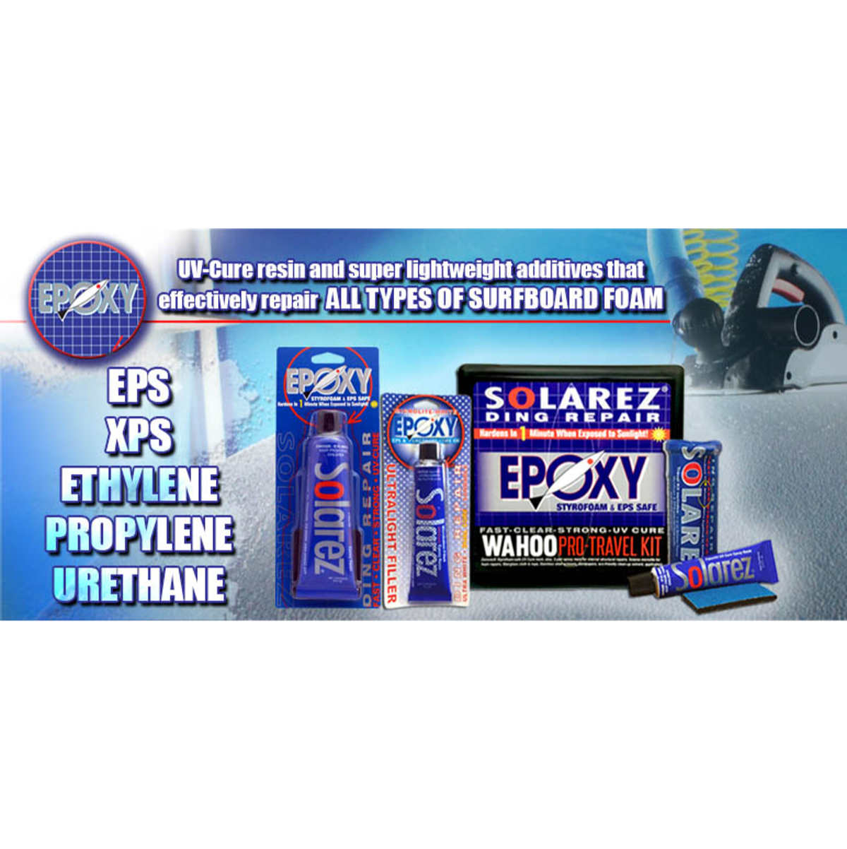 Solarez Epoxy Pro Travel Kit - Professional Ding Repair for Surfboards, Kayaks & Boats - Waterproof & UV Resistant for Outdoor Adventures