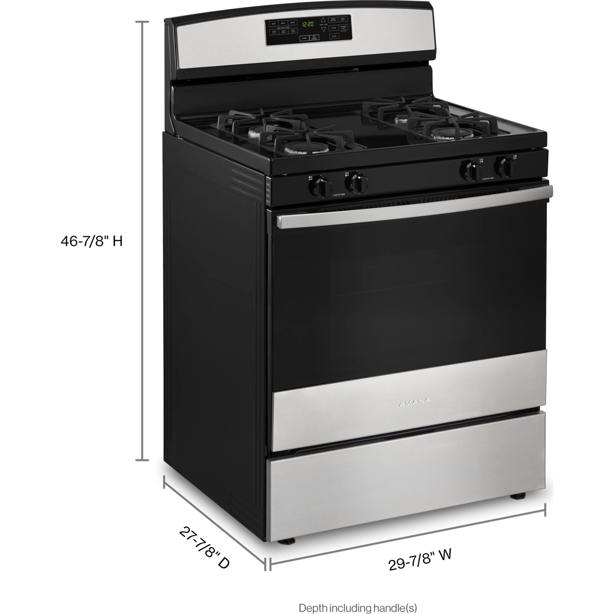 Amana 30 Inch Gas Range with 5 Sealed Burners - Stainless Steel (AGR6603SMS) - Perfect for Home Kitchens & Professional Cooking