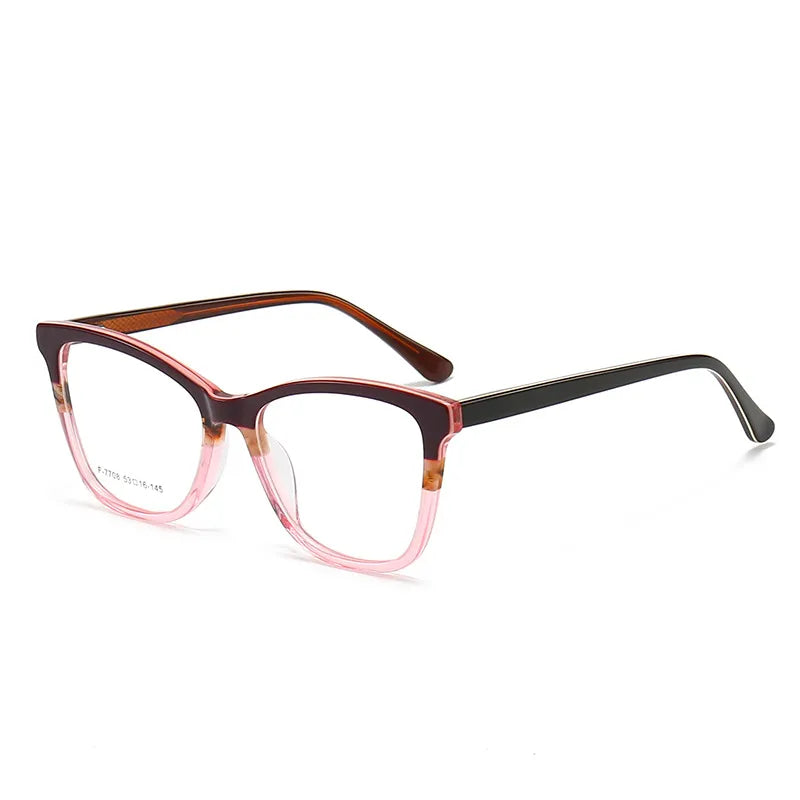 CCspace Unisex Full Rim Square Acetate Eyeglasses 56941 - Stylish & Durable Frame for Men & Women - Perfect for Work, Reading & Fashion Accessories