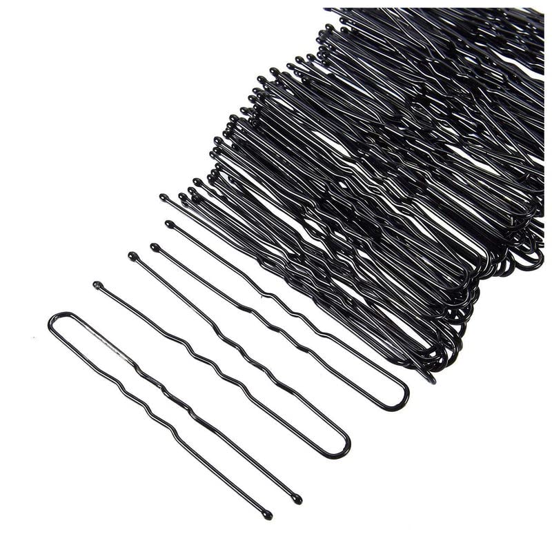 NAVMAV 50pcs U-Shape Metal Black Bobby Pins - Hairpins for Bridal, Juda, Bun & Updo Hairstyles - Secure Hair Accessories for Women, Girls & Kids - Perfect for Weddings, Parties & Daily Styling