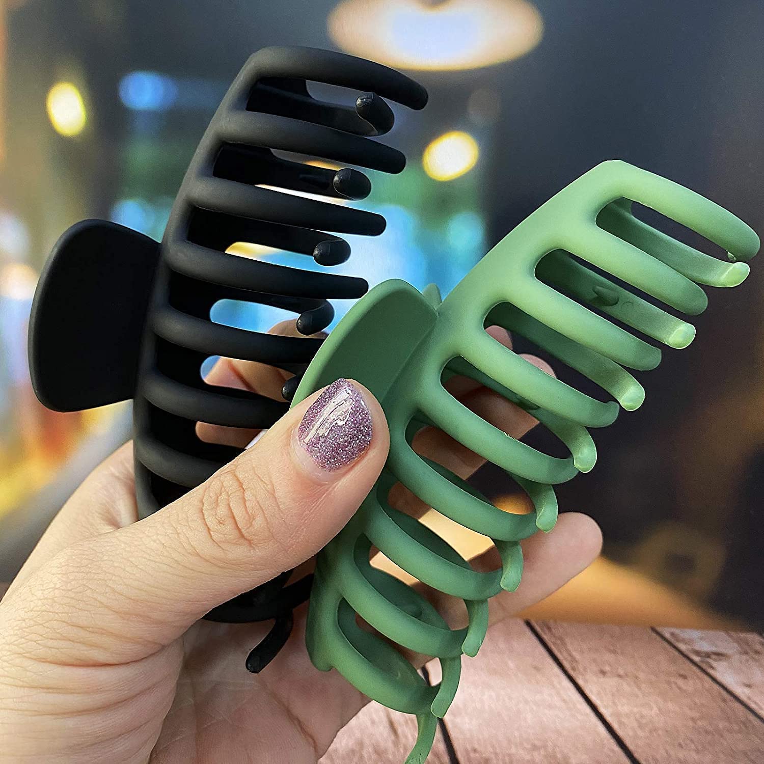 EPARTY Matte Hair Claw Clips for Women - Strong Hold Large Hair Clips for Thick Hair, Fashion Hair Accessories for Girls & Women - Perfect for Work, School, Parties & Everyday Styling (2-Pack)