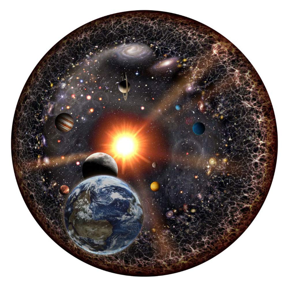 1000 Piece Round Jigsaw Puzzle - Solar System & Planets Educational Toy for Kids & Adults | 18x16x6 Inch Space-Themed Puzzle | Perfect for Family Game Night & STEM Learning