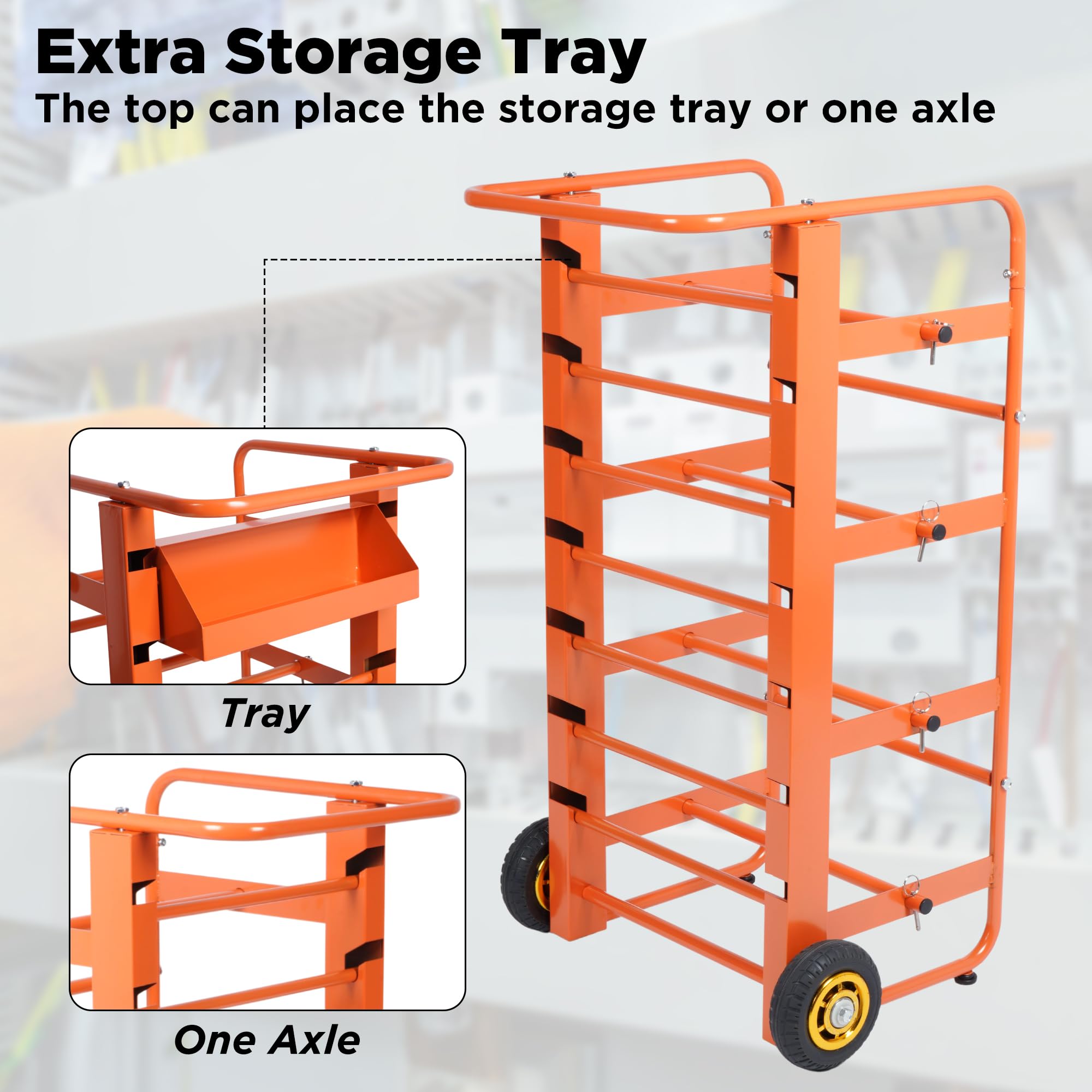 Heavy Duty Wire Spool Rack with 11 Rods & Wheels - Multi-Spool Cable Caddy Cart for Efficient Workplace Organization - Perfect for Electricians, Construction Sites & DIY Projects