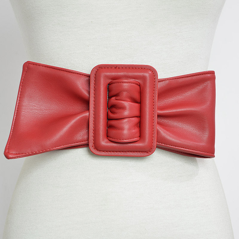 Genuine Sheepskin Wide Belt for Women - Stylish & Comfortable Fashion Accessory for Casual, Office & Evening Outfits