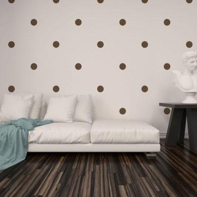 Brown Room Dots - Decorative Wall Stickers for Home & Office Decor | Perfect for Bedrooms, Living Rooms, and Kids' Spaces