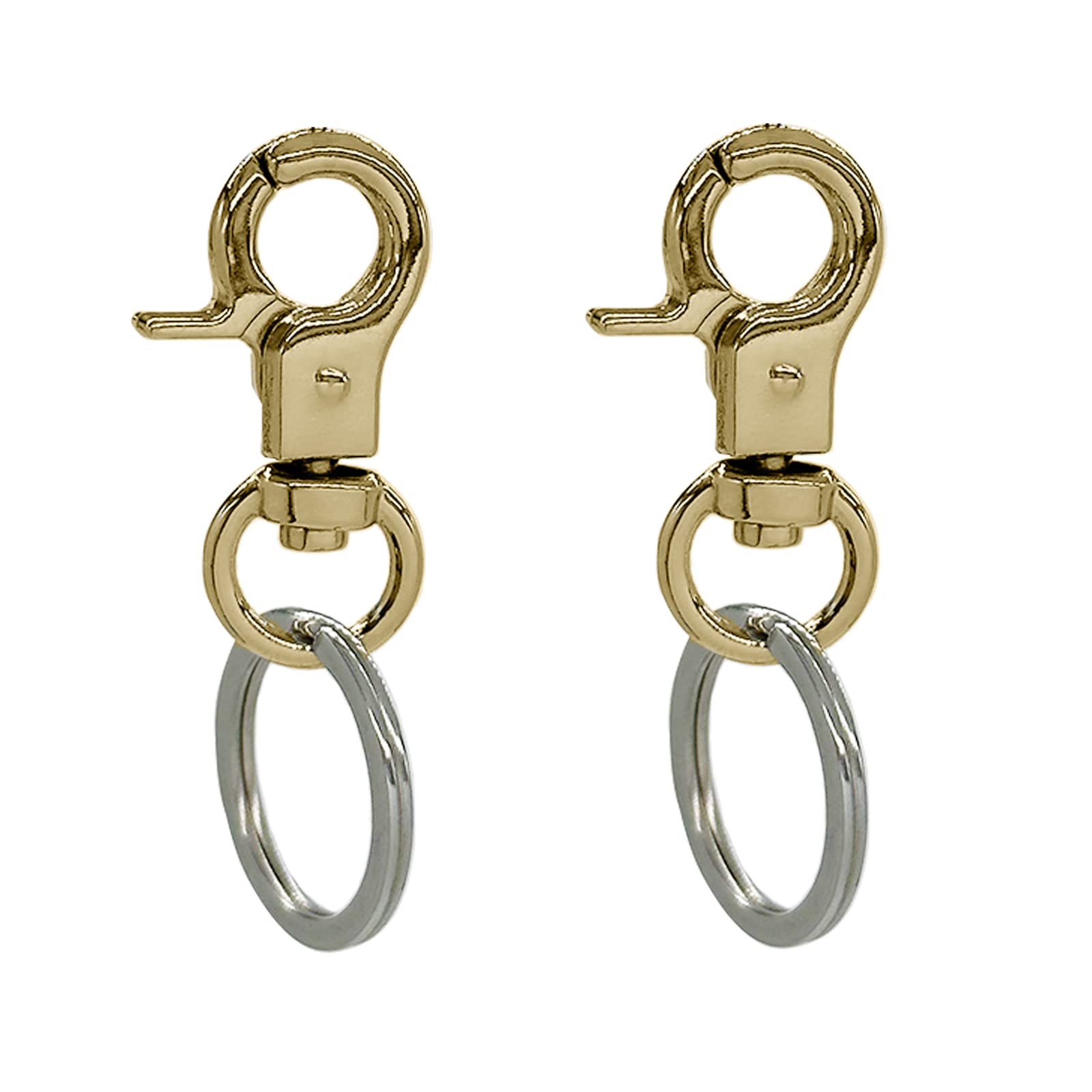 2 Pack Easy Change Dog Tag Clips for Pet ID Tags - Quick Release Clips for Small, Medium & Large Dogs & Cats Collars (Gold) | Perfect for Securing Pet ID Tags & Accessories