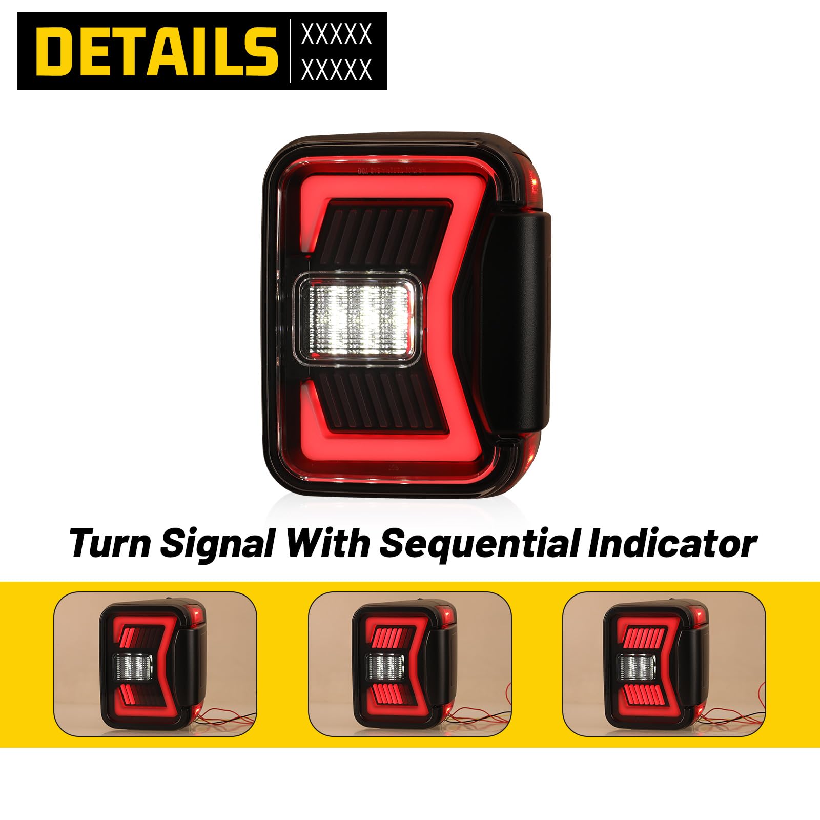 LED Tail Lights for 2019-2023 Jeep Gladiator JT - Sequential Turn Signal Tail Lamp Assembly Replacement with Clear Lens | Upgrade for Gladiator Pickup Truck, Off-Road & Night Driving Safety