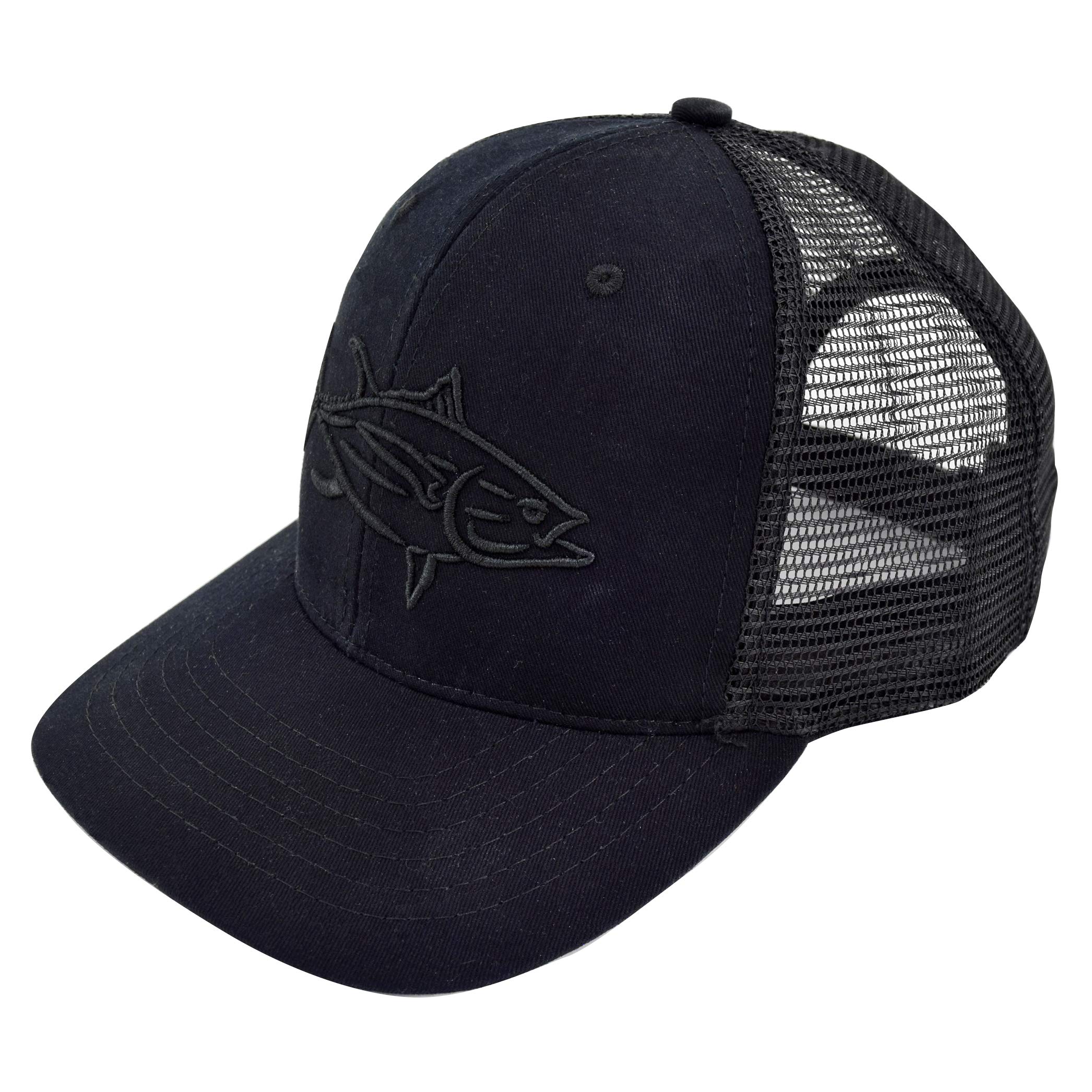 Filthy Anglers Snapback Tuna Fishing Trucker Hats for Men & Women - Adjustable Mesh Back - Black | Perfect for Fishing, Outdoor Adventures & Casual Wear