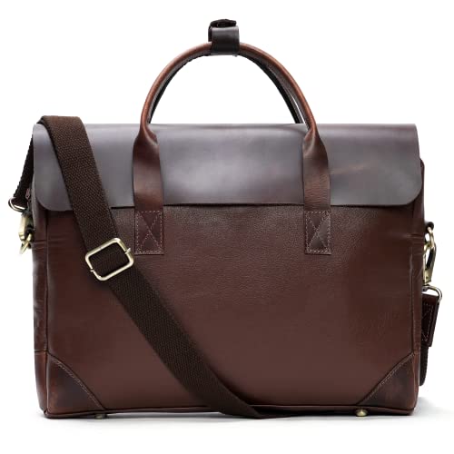 LUXEORIA Genuine Leather Briefcase - Laptop Bag for Office & Travel