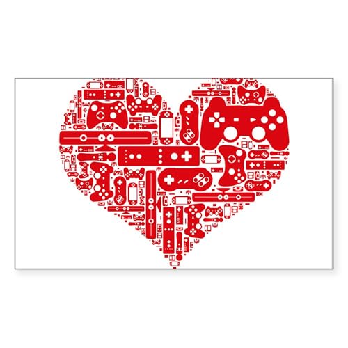 White - Gamer Heart Sticker