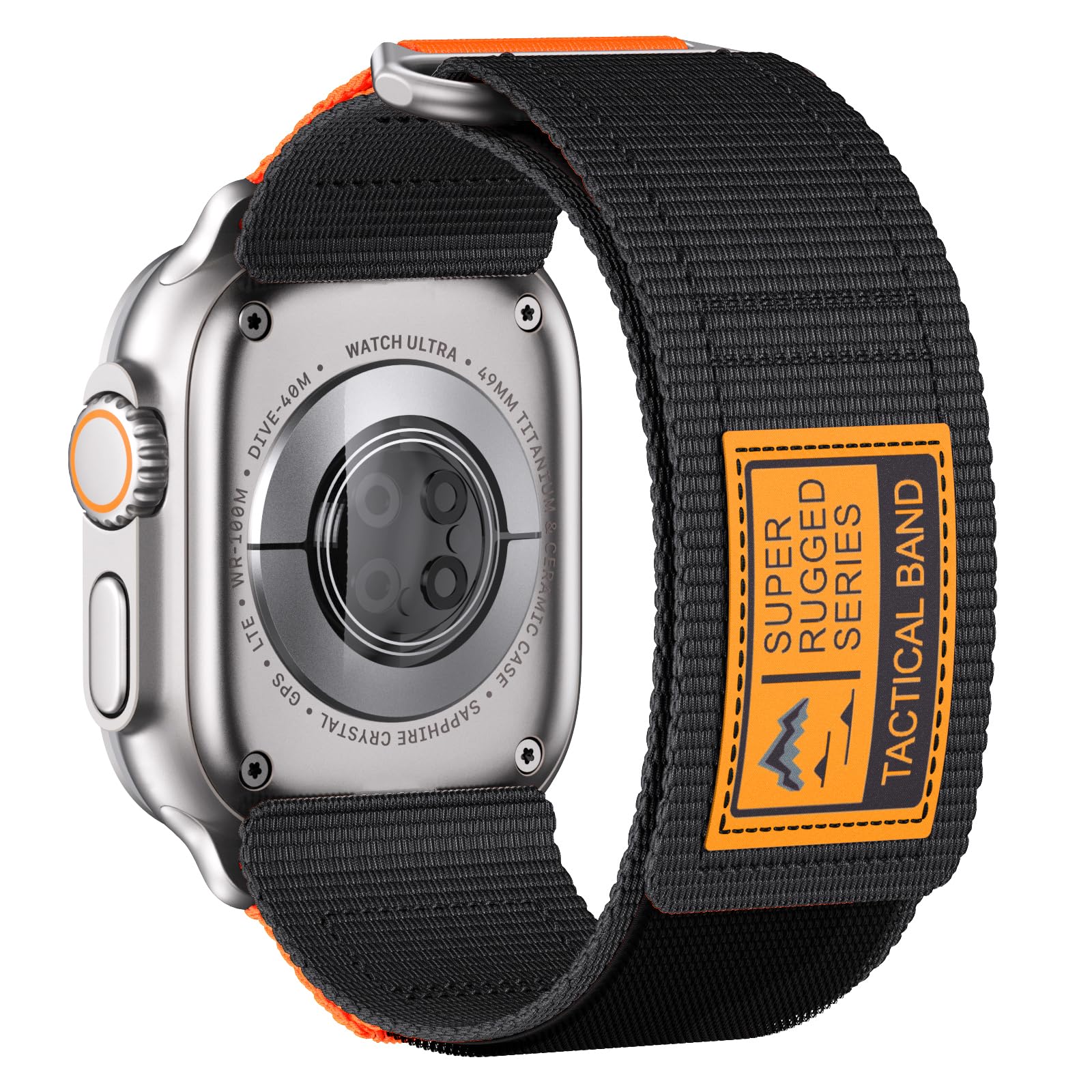 PremiFit Ultra Band for Apple Watch - Nylon Sports Strap Compatible with Apple Watch Ultra 2/Ultra 49mm, Series 9/8/7 45mm, SE2/SE/6/5/4 44mm, 3/2/1 42mm - Durable & Comfortable Watch Band for Men & Women - Perfect for Running, Gym Workouts & Outdoor Activities