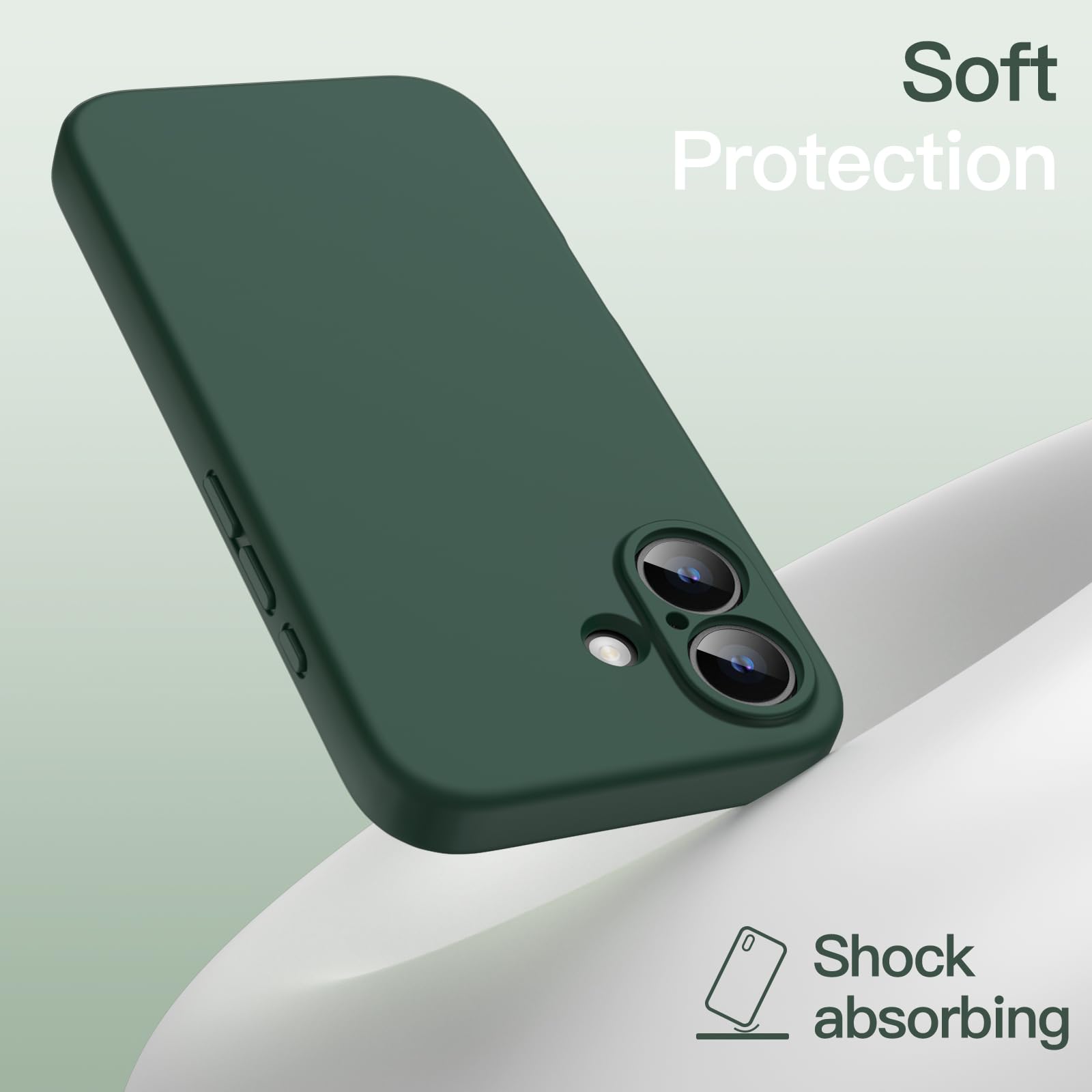 JETech Magnetic Silicone Case for iPhone 16 6.1-Inch | MagSafe Compatible | Soft Touch Shock-Absorbing Cover with Full Camera Protection (Midnight Green) - Perfect for Daily Use, Travel & Outdoor Activities