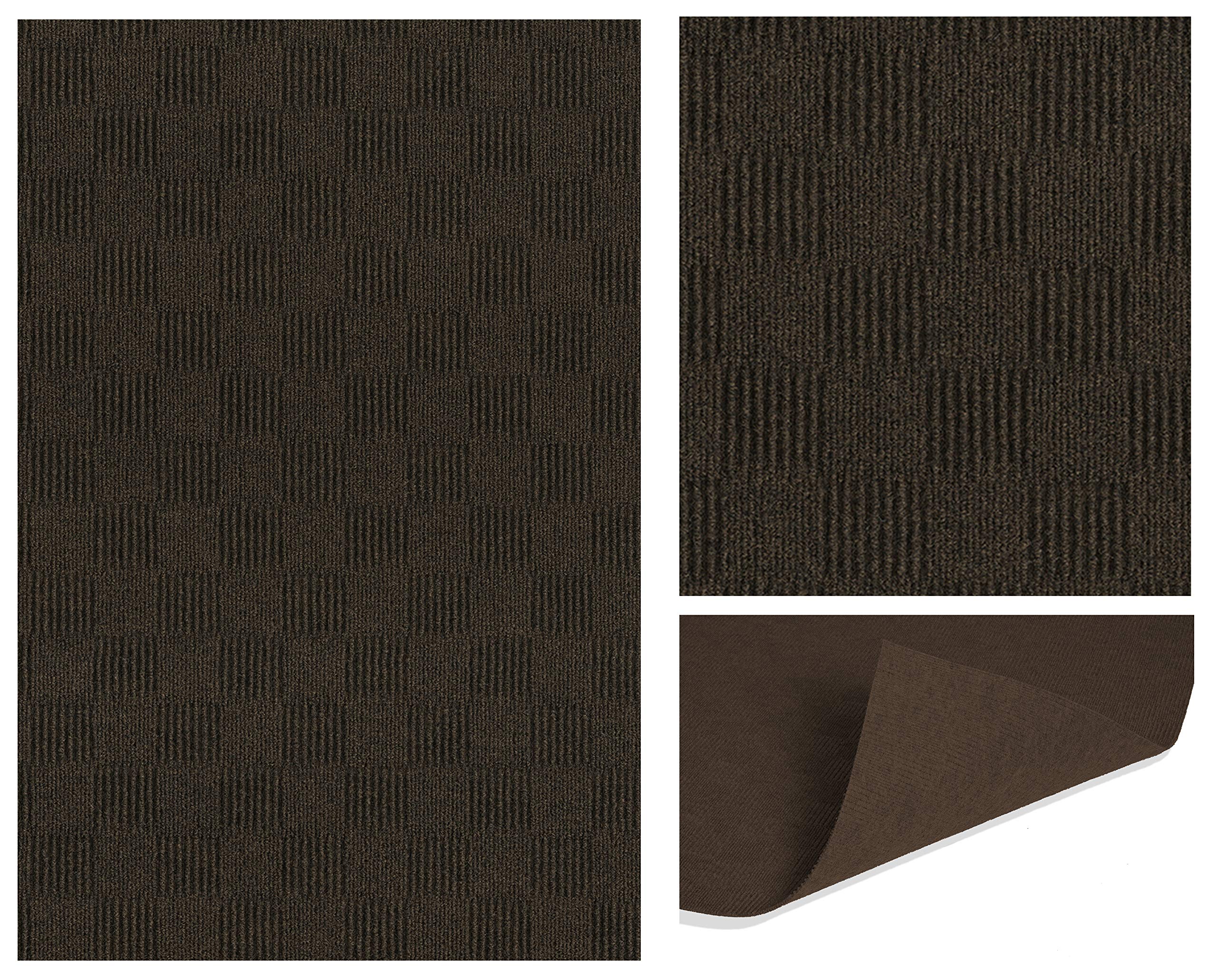 Soft & Durable Patchwork Indoor/Outdoor Area Rug - Lightweight Flexible Easy Clean & Portable - Mocha Color 6'x12' - Perfect for Patio, Deck, Living Room & Dorm Decor
