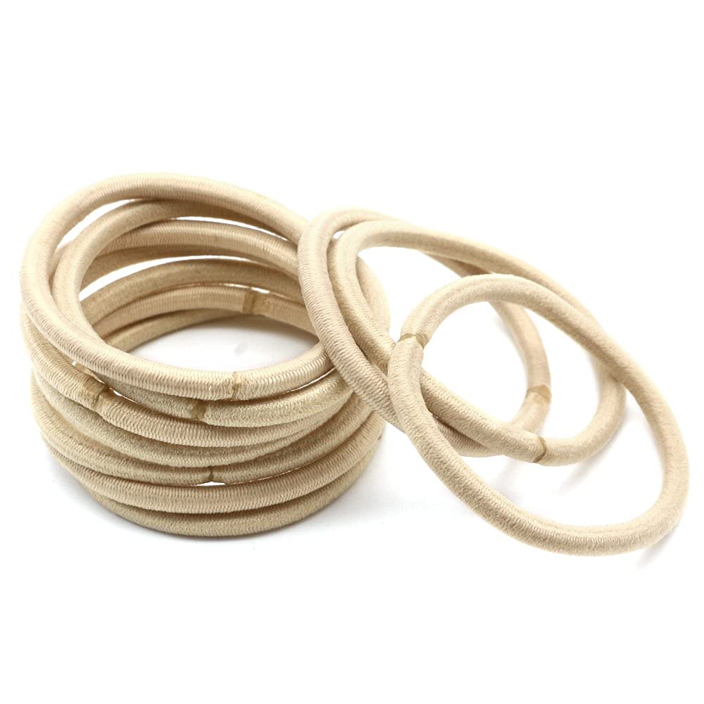 Dofash 30Pcs Blonde Hair Ties - No Damage Elastic Hair Bands & Rubber Bands for Women, Soft & Gentle Hair Accessories (Blonde/Beige) - Perfect for Workouts, Office, School & Everyday Styling