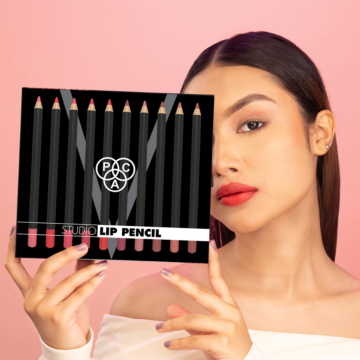 PAC Lip Pencil Set of 10 - Long Lasting Lip Liner for Precise Definition | Perfect for Everyday Makeup, Special Occasions & Professional Makeup Artists