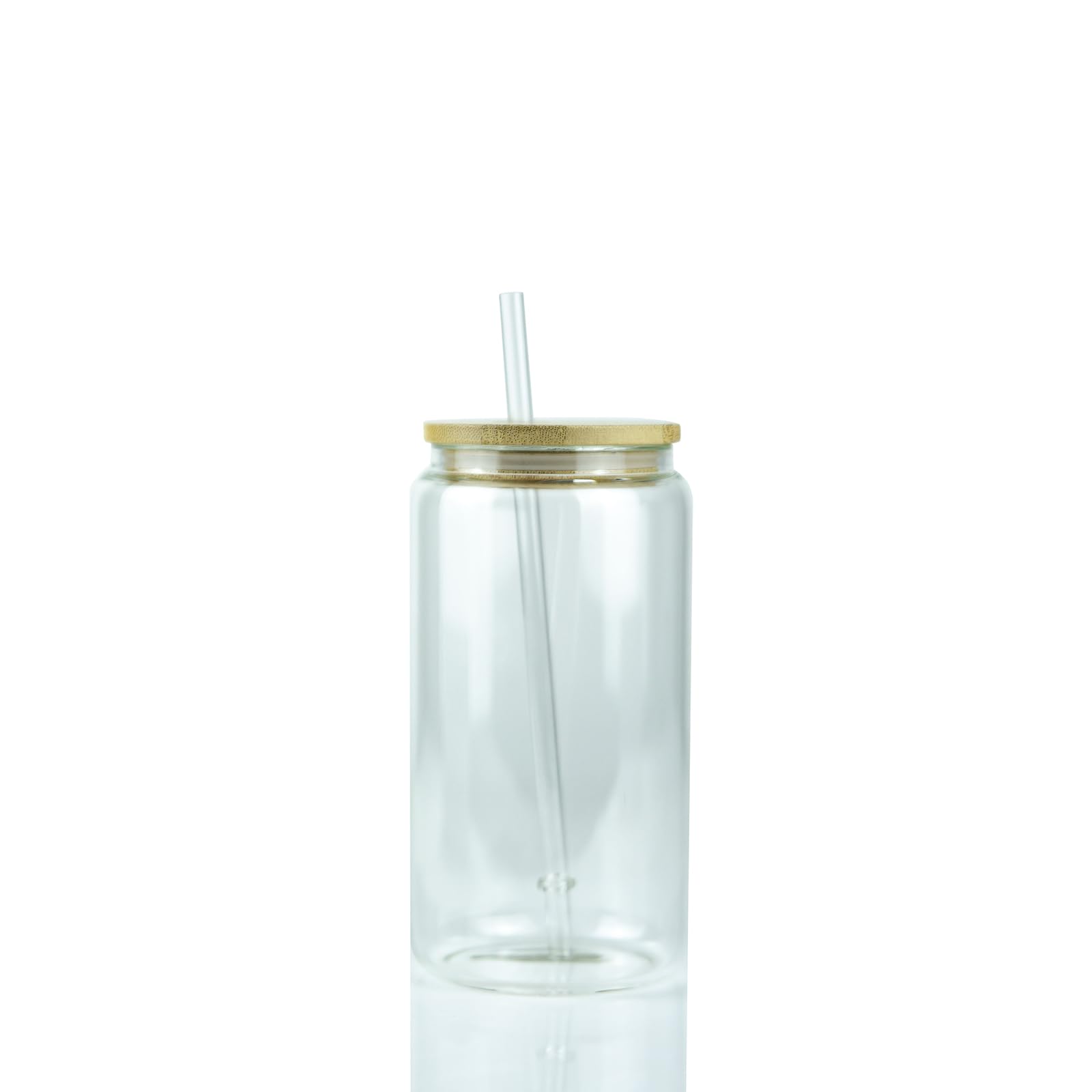 16oz Sublimation Glass Cups - Clear Frosted Bulk (25 Units) with Bamboo Lids & Straws | Customizable Sublimation Blanks for DIY Projects | Perfect for Cold Drinks, Smoothies, and Personalized Gifts
