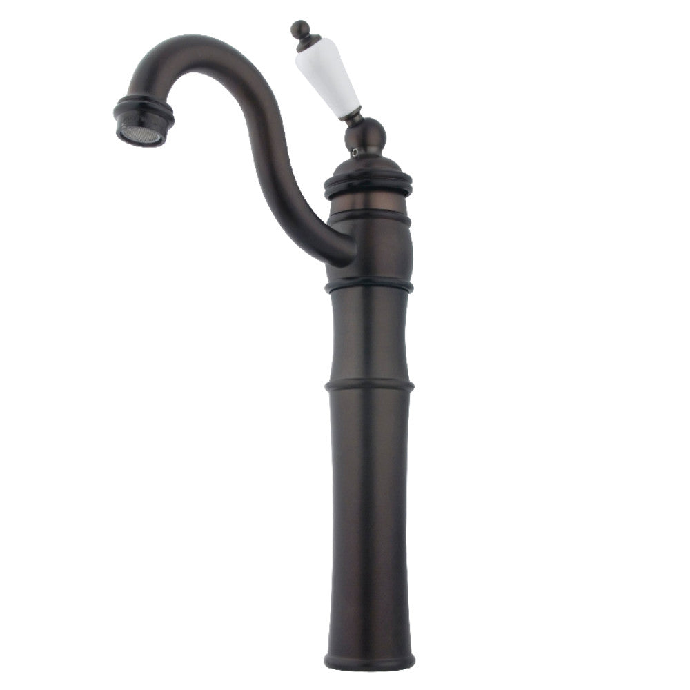 Kingston Brass KB3422PL Modern Vessel Sink Faucet - Single Hole Bathroom Sink Faucet with High Arc Spout for Vanity, Powder Room & Luxury Bathroom Decor