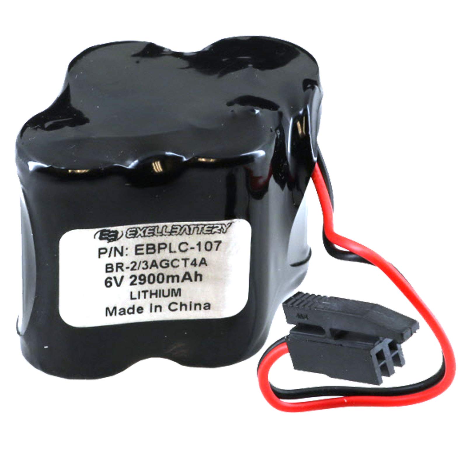 6V 2900mAh PLC Lithium Battery Pack - Replacement for GE 18-T A06B-6114-K504, Fanuc 18T A98L-0031-0025, SHS749, Interstate ALIT0138 LIT0138 - Power Backup for Industrial Computers & Emergency Lighting Systems