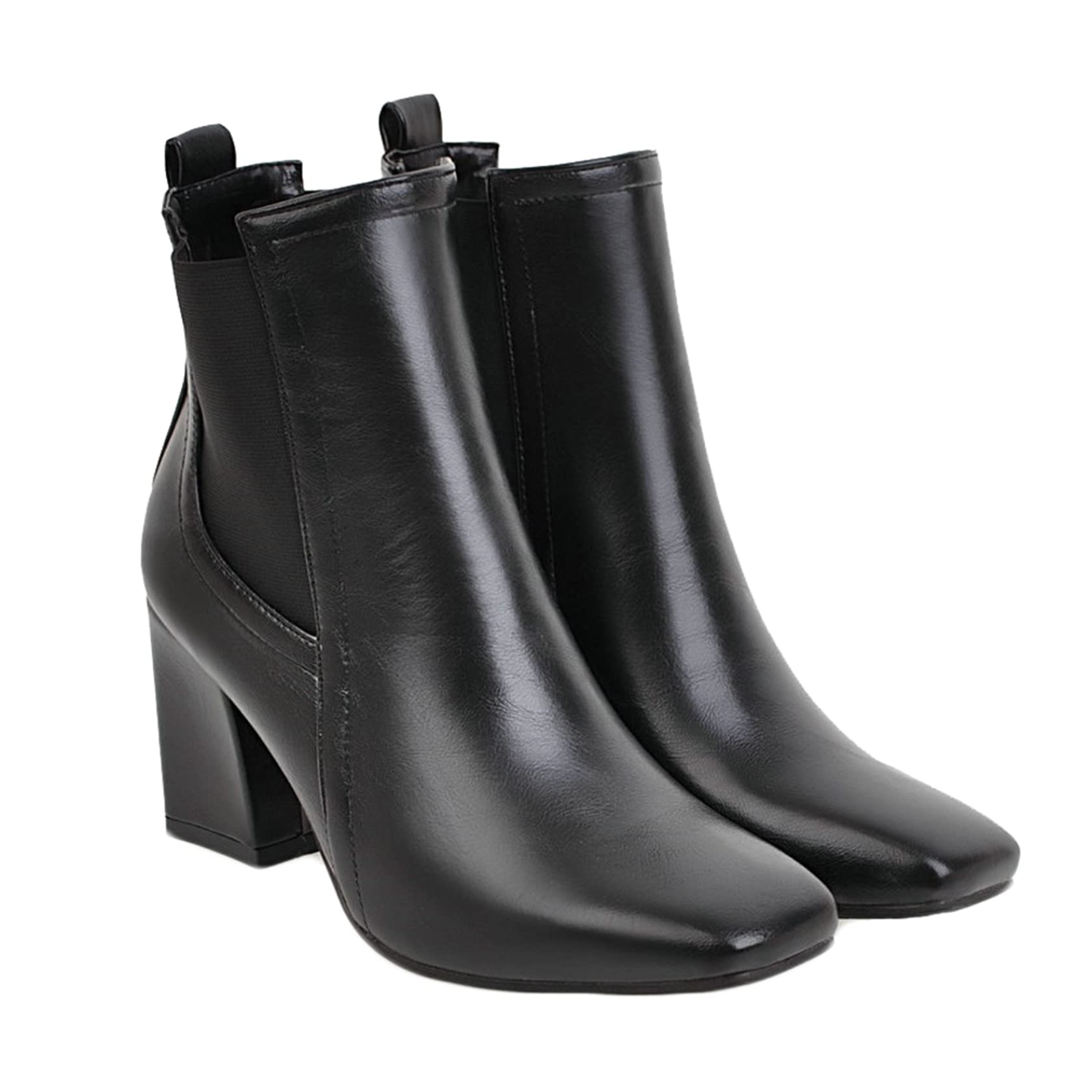 ONEGAN Women's Chelsea Boots - Winter Square Toe Slip-On Ankle Boots, Casual Comfortable Non-Slip Footwear for Urban Style | Perfect for Work, Walking & Daily Wear