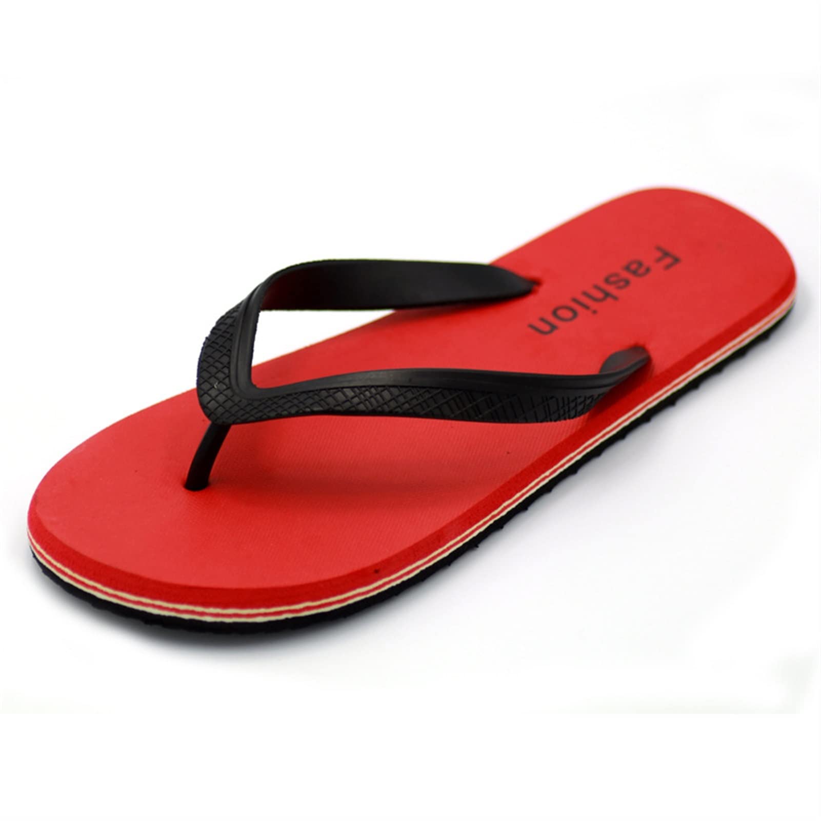 **Men's Comfortable Flip Flops - Non-Slip Beach Sandals for Pool, Outdoor & Travel - Waterproof & Easy Clean Slippers - Size 44 (Color: D) - Perfect for Beach, Vacation & Summer Relaxation**
