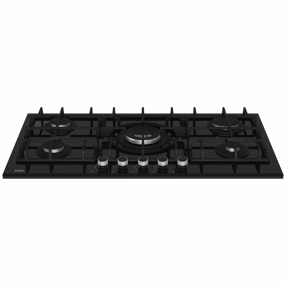 Beko 90cm Black Tempered Glass Gas Cooktop BCT90GG1 - Premium 5 Burner Gas Stove for Modern Kitchen Cooking, Baking & Entertaining