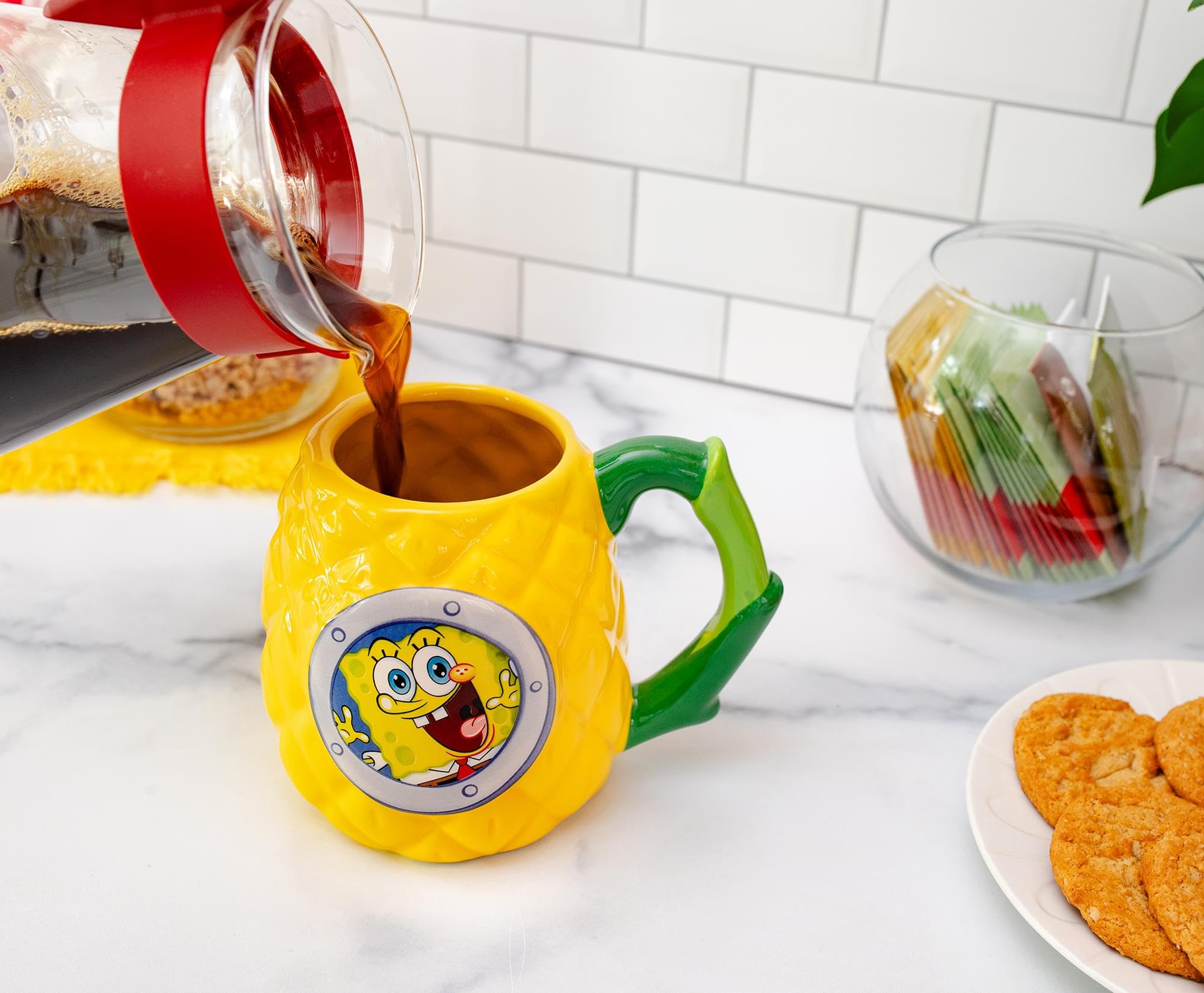 SpongeBob Pineapple House 3D Sculpted Ceramic Mug - 20oz Funny Cartoon Coffee Cup for Fans - Perfect for Home, Office & Gifts