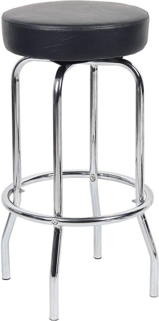 Boss 29 Chrome Frame Bar Stool - Modern Kitchen Island & Counter Height Stool for Home, Cafe, and Restaurant Use [B229 BK]