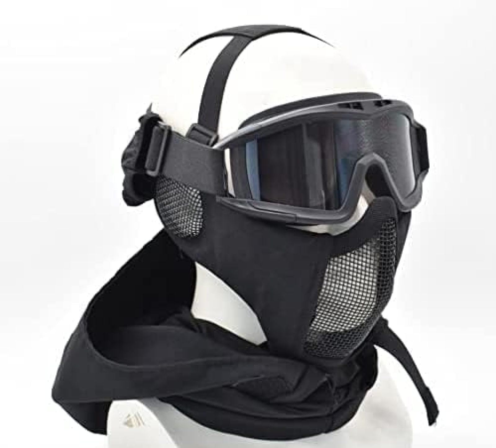 Tactical Airsoft Mask - Military CS Paintball Protective Gear with Foldable Half Face Net & Goggles | Outdoor Combat Training & Airsoft Games