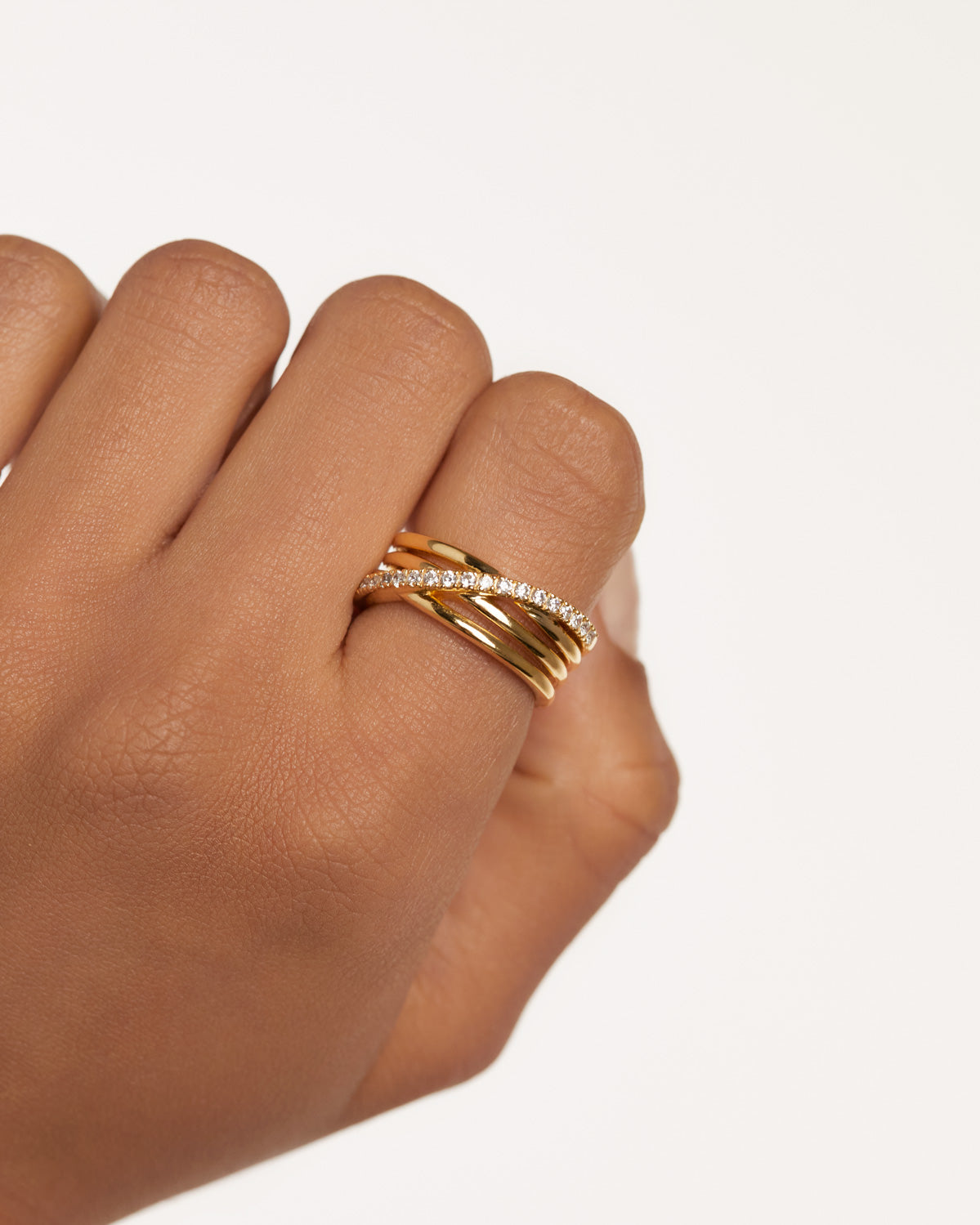 GRID 3 Cruise Gold Ring for Women - 14K Solid Gold Minimalist Band Ring - Perfect for Everyday Wear, Anniversary Gifts & Special Occasions