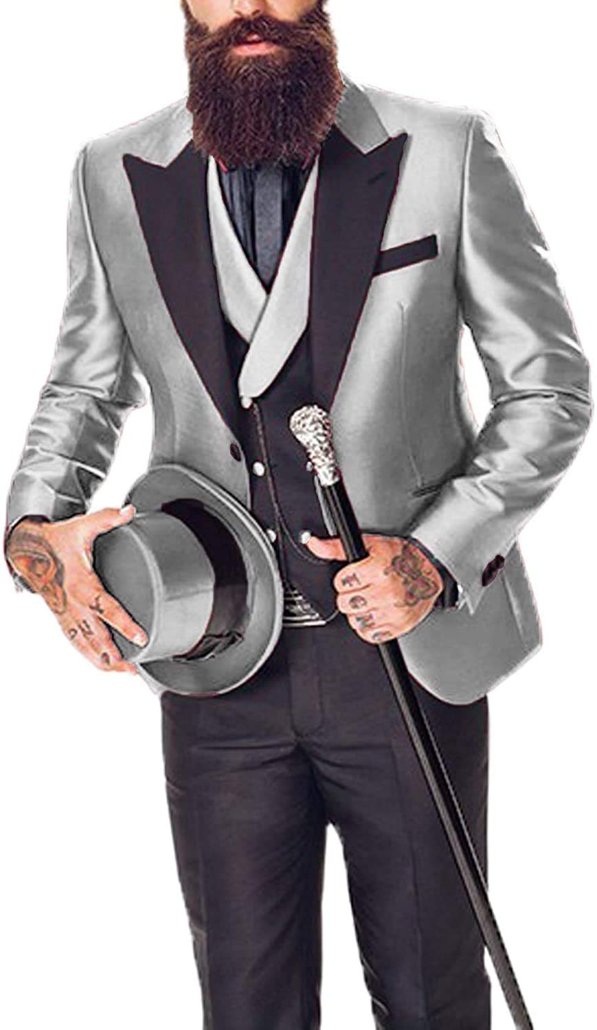 Men's Slim Fit 3-Piece Suit | Formal Tuxedo for Wedding & Business Attire | Perfect for Grooms, Prom & Office Events