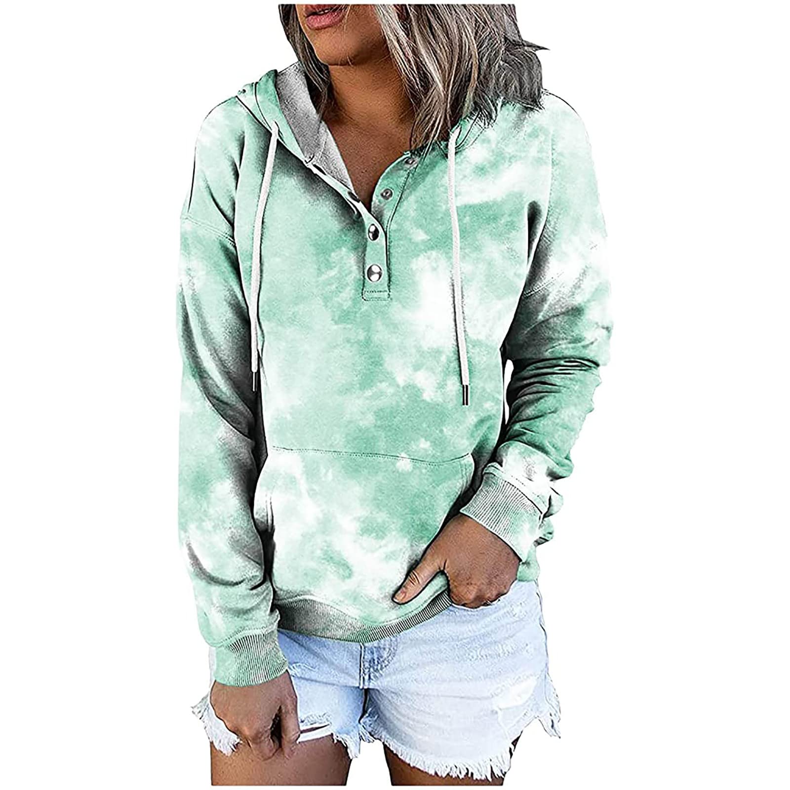 Women's Cowl Neck Hooded Long Sleeve Sweatshirt - Soft Pullover Tunic Top for Casual Wear, Lounge & Fall Outfits