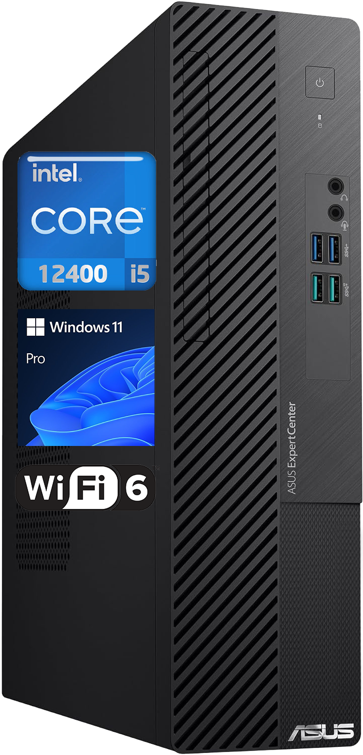 ASUS ExpertCenter D5 Business Small Form Factor (SFF) Desktop PC - Intel Core i5-12400 Processor, 8GB DDR4 RAM, 512GB PCIe M.2 SSD, Intel UHD Graphics, WiFi 6, No OS - Compact Black Office Computer for Small Business & Home Office Use
