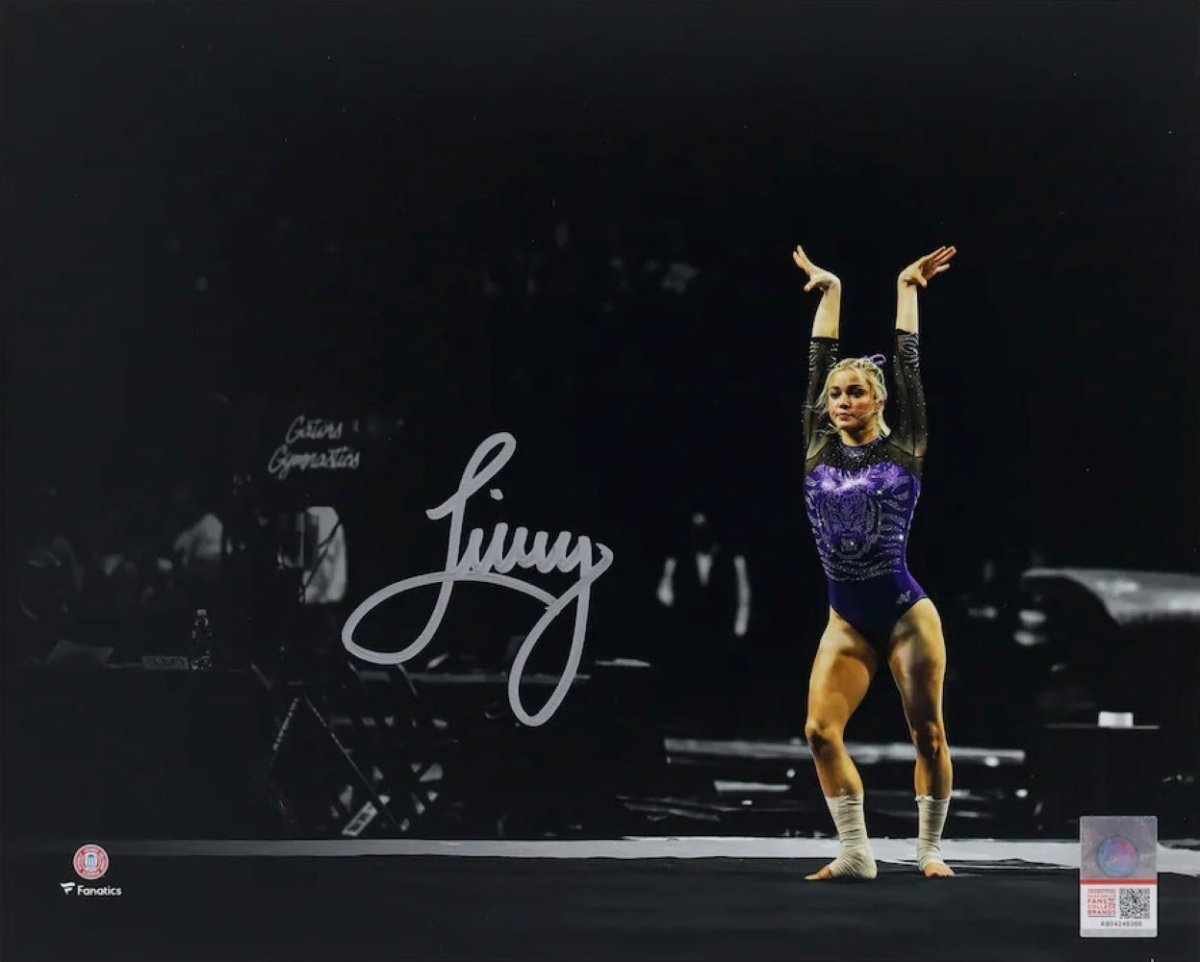 Livvy Dunne Autographed 8x10 LSU Tigers Spotlight Photo - Officially Licensed Collectible for Sports Fans & Memorabilia Enthusiasts - Perfect for Home Decor, Man Cave, or Gift Giving