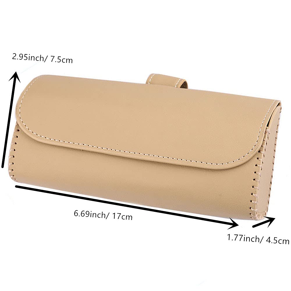 Sunglass Clip Holder for Car Visor - Leather Glasses Storage Case for Eyewear Protection