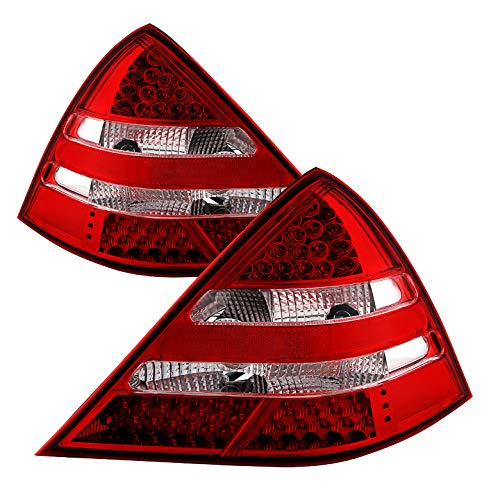 Jdragon Red LED Tail Brake Lights Pair Set - Compatible with 1998-2004 Mercedes-Benz R170 SLK230 SLK320 | High-Performance Replacement for Enhanced Visibility & Style | Perfect for Night Driving, Car Shows & Custom Upgrades