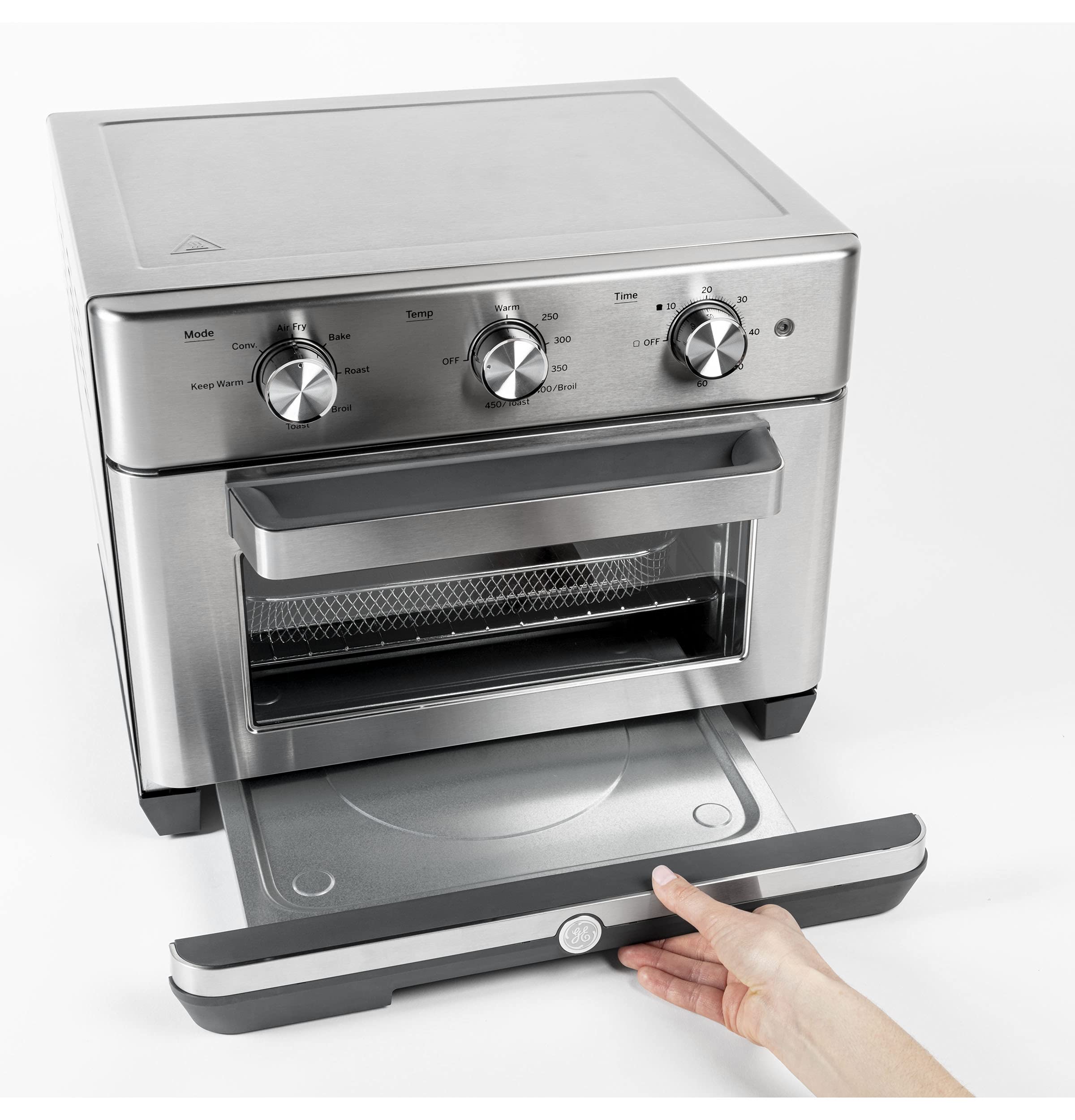 GE 7-in-1 Mechanical Air Fryer Toaster Oven with Accessories | Large Countertop Convection Oven for 12