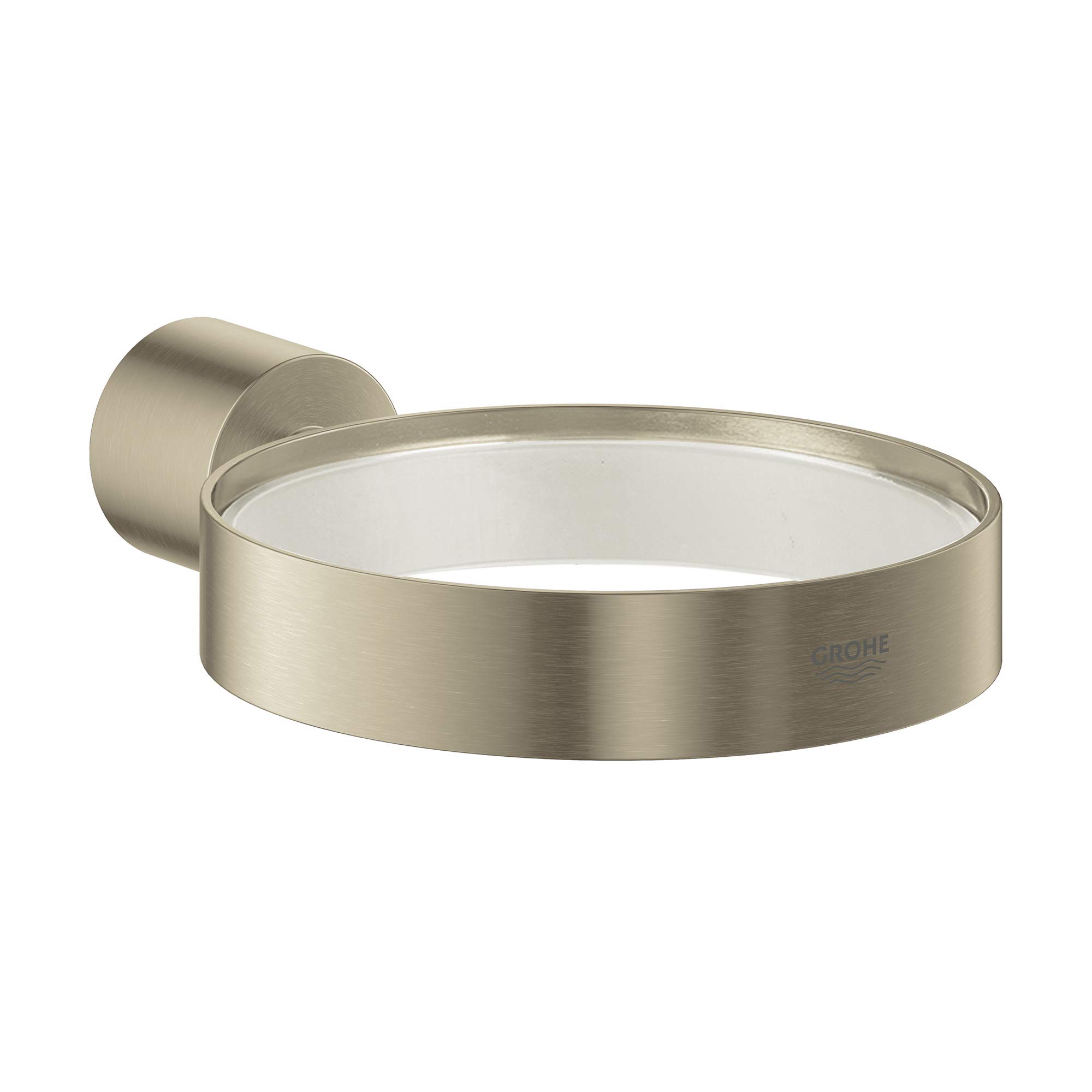 GROWE 40305EN3 Atrio Soap Dish Holder - Brushed Nickel Finish for Bathroom & Shower Organization | Wall-Mounted Soap Dispenser Stand for Modern Home Decor