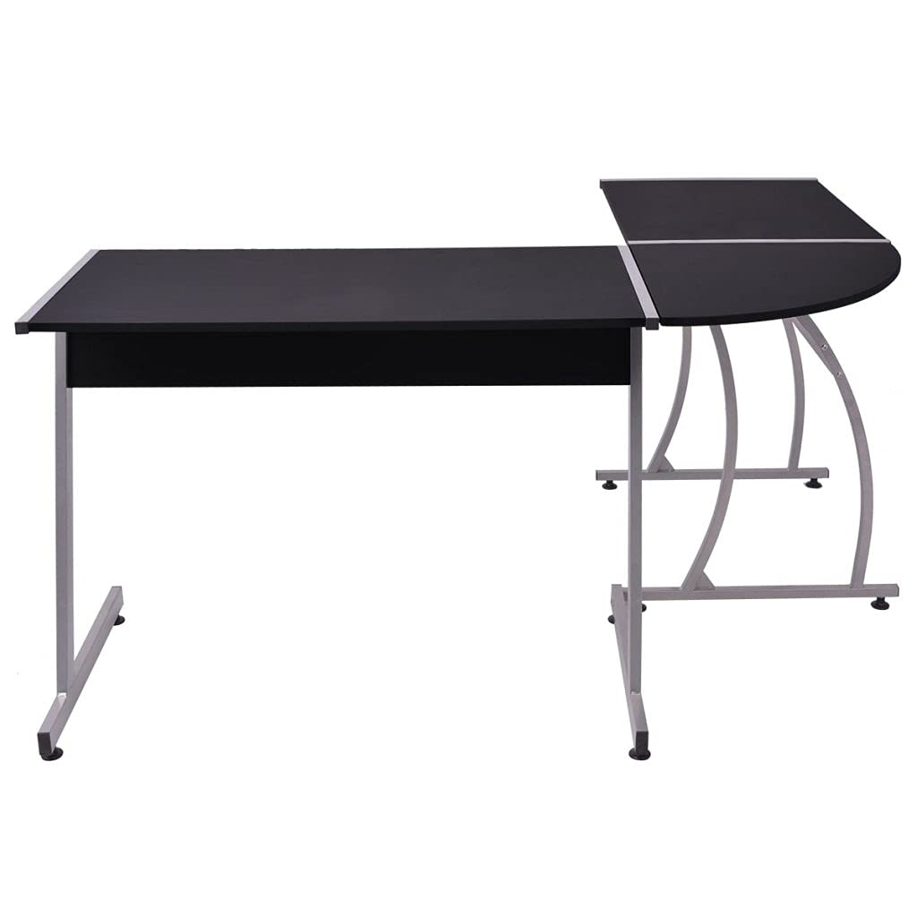 L-Shaped Corner Desk for Home Office, Computer Desk with Storage, Study Writing Desk for Kids & Students, Black - Perfect for Small Spaces & Remote Work