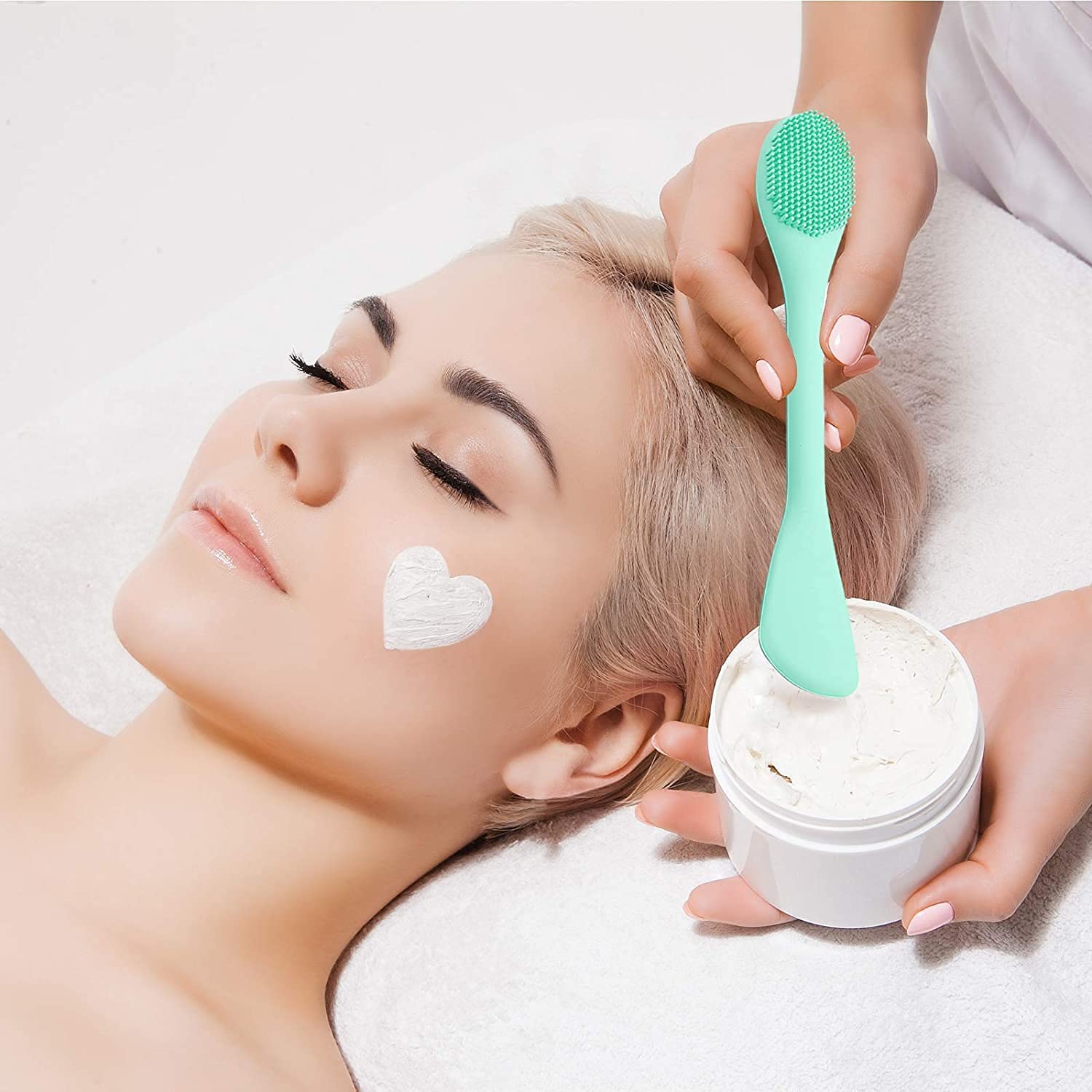 **KAYI 2-in-1 Silicone Face Mask Brush & Pore Cleaner – Double Head Soft Facial Cleansing Brush for Women (Pack of 2) – Perfect for Spa, Skincare Routine & Deep Cleansing**