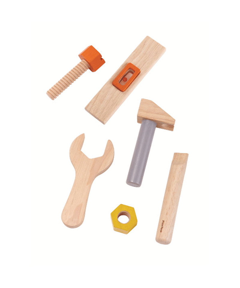 Plan Toys Kids Tool Belt Set - Durable & Adjustable for DIY & Pretend Play - Perfect for Little Builders & Role Play Activities