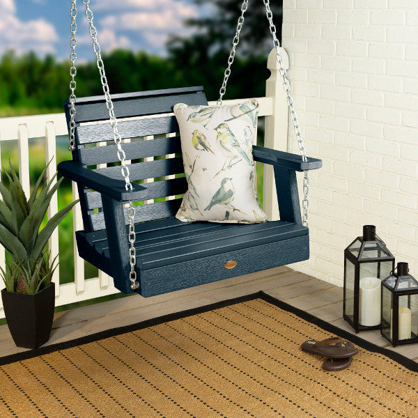 Weatherly Single Seat Swing - Outdoor Porch Swing for Patio, Garden, Backyard - Comfortable Hanging Chair with Durable Steel Frame - Perfect for Relaxing, Reading, and Enjoying Nature