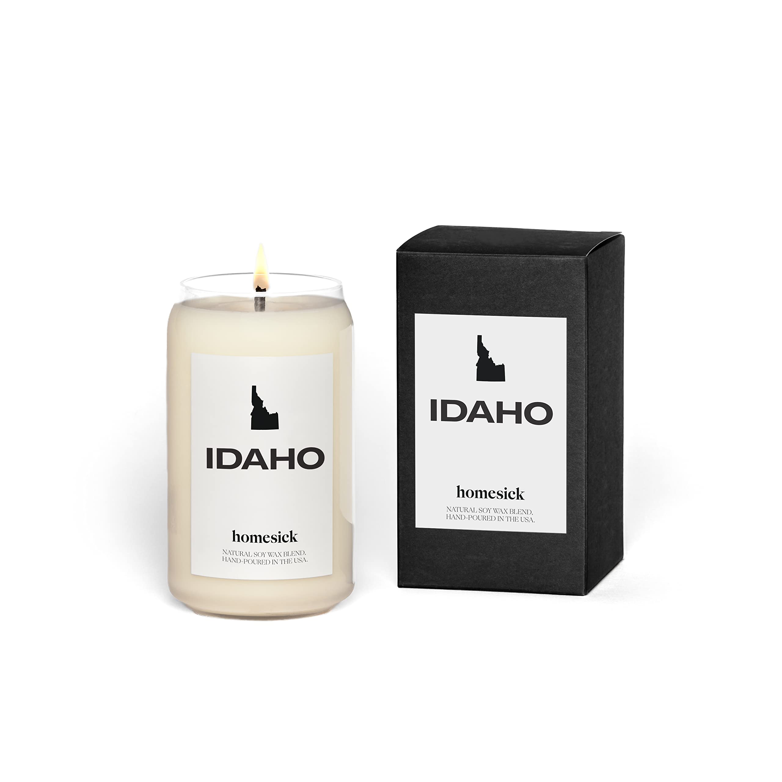 Idaho Scented Candle - Spruce Needles & Cinnamon Aroma, 13.75 oz Natural Soy Blend Candle, 60-80 Hour Burn Time | Homesick Premium Candles for Relaxation, Aromatherapy & Cozy Home Decor | Perfect for Stress Relief, Meditation & Creating Warm Ambiance