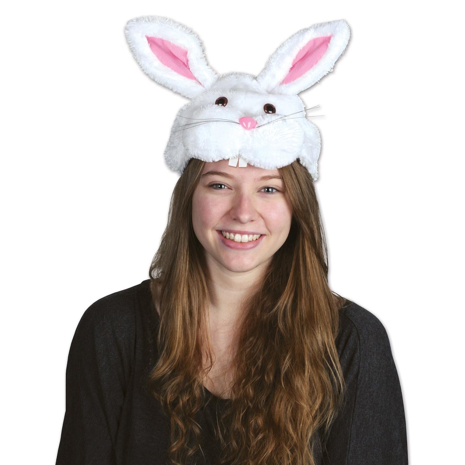 12 Pack Beistle Easter Plush Bunny Head Hats - Soft & Cute Easter Bunny Ears for Kids & Adults - Perfect for Easter Party, Egg Hunt & Spring Festivals