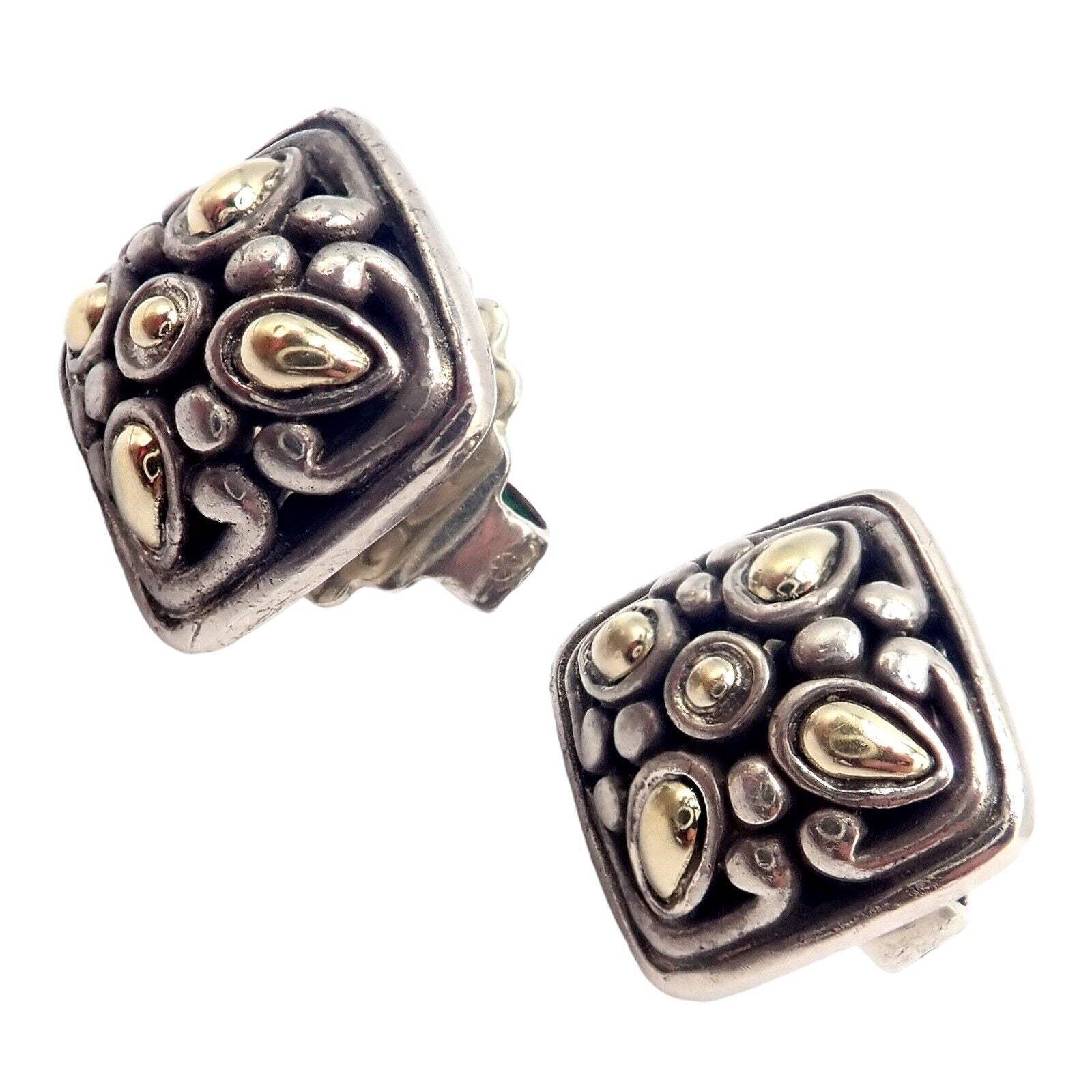 John Hardy JH Silver 18k Yellow Gold Jaisalmer Classic Dot Stud Earrings for Women - Luxury Handmade Jewelry Gift for Birthday, Anniversary & Special Occasions