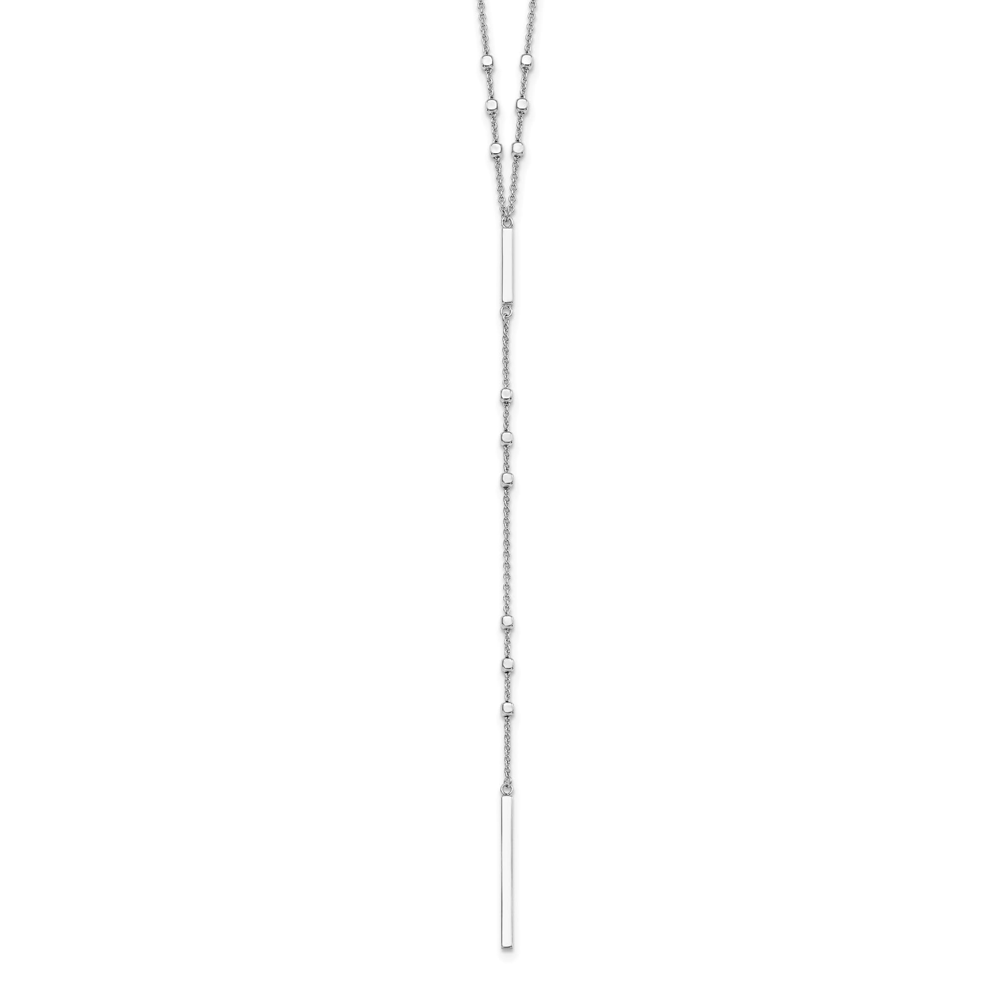 IceCarats 925 Sterling Silver Beads Vertical Bar Y Chain Necklace for Women - Elegant Layered Necklace for Everyday Wear, Date Night & Special Occasions